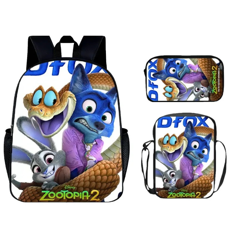 

Новые товары из мультфильмов и аниме, школьная сумка Movie Zootopia 2, рюкзак, сумка через плечо, чехол для ручек, набор из 3 предметов, бестселлер