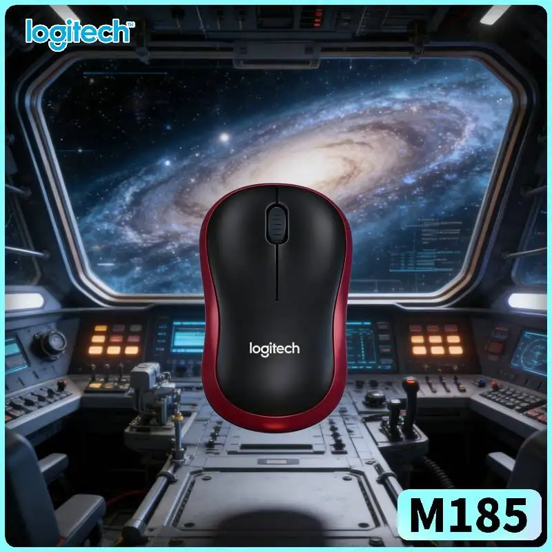 Logitech M185 Mouse-Everyday Symmetric Design 10m Range 12-Month Battery Nano Receiver Multi-System Office Tool