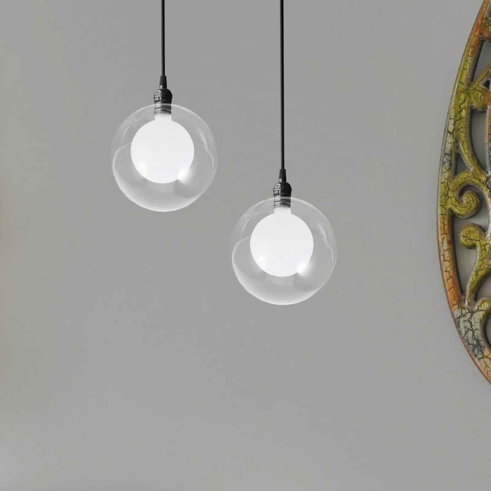 Lamp Shade 100Mm G4 Base Double Layer Pendant Ceiling Hanging Light Cover Replacement Simple Design Decorative Use