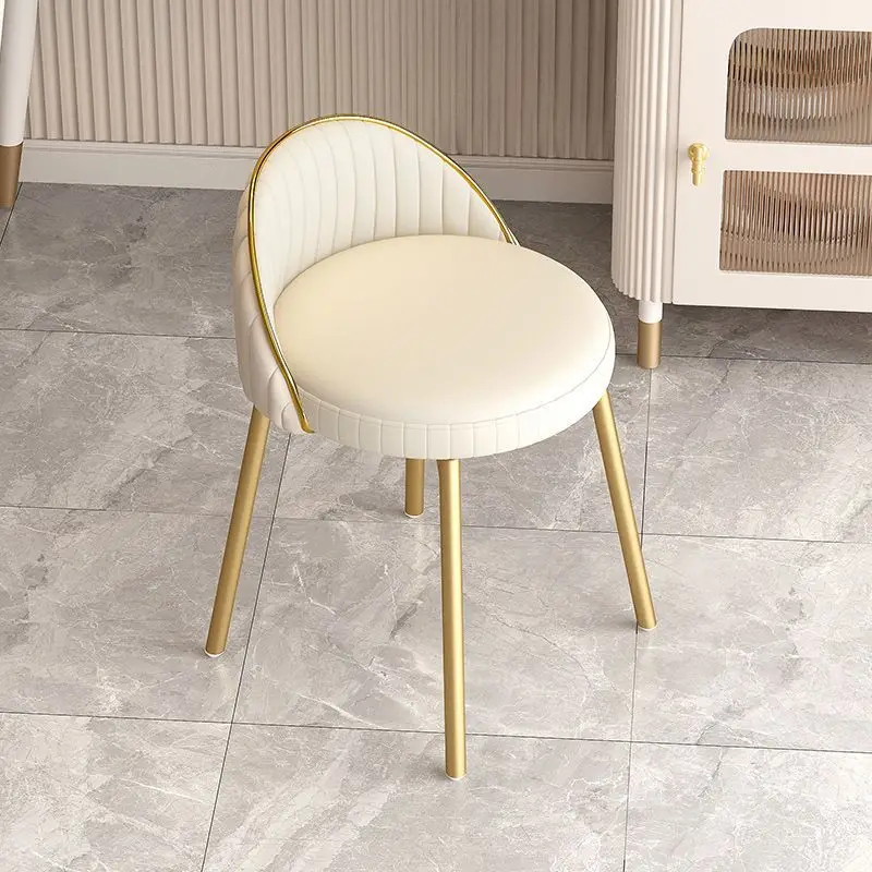 

Light Luxury Makeup Stool Bedroom Dressing Stool Simple Nordic Small Backrest Vanity Chair Ottomans Furniture Rotatable Bench