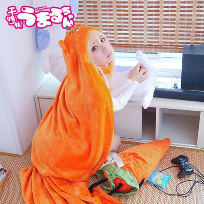 

High Quality Himouto! Umaru-chan Cloak Anime Umaru Chan Doma Umaru Cosplay Costume Flannels Cloaks Blanket Soft Cap Hoodie