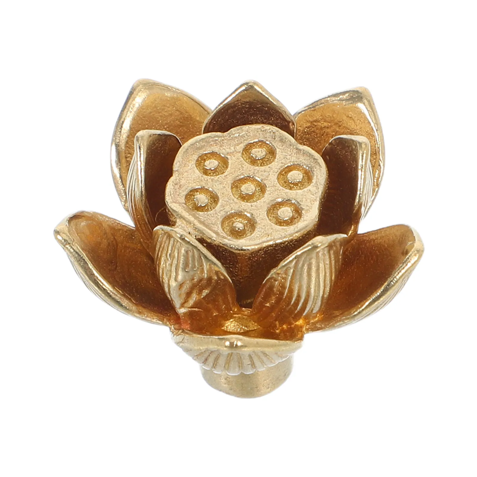 Vintage Brass Lotus Flower Door Handle Decorative Cabinet Knob Retro Drawer Pulls for Kitchen Wardrobe Furniture