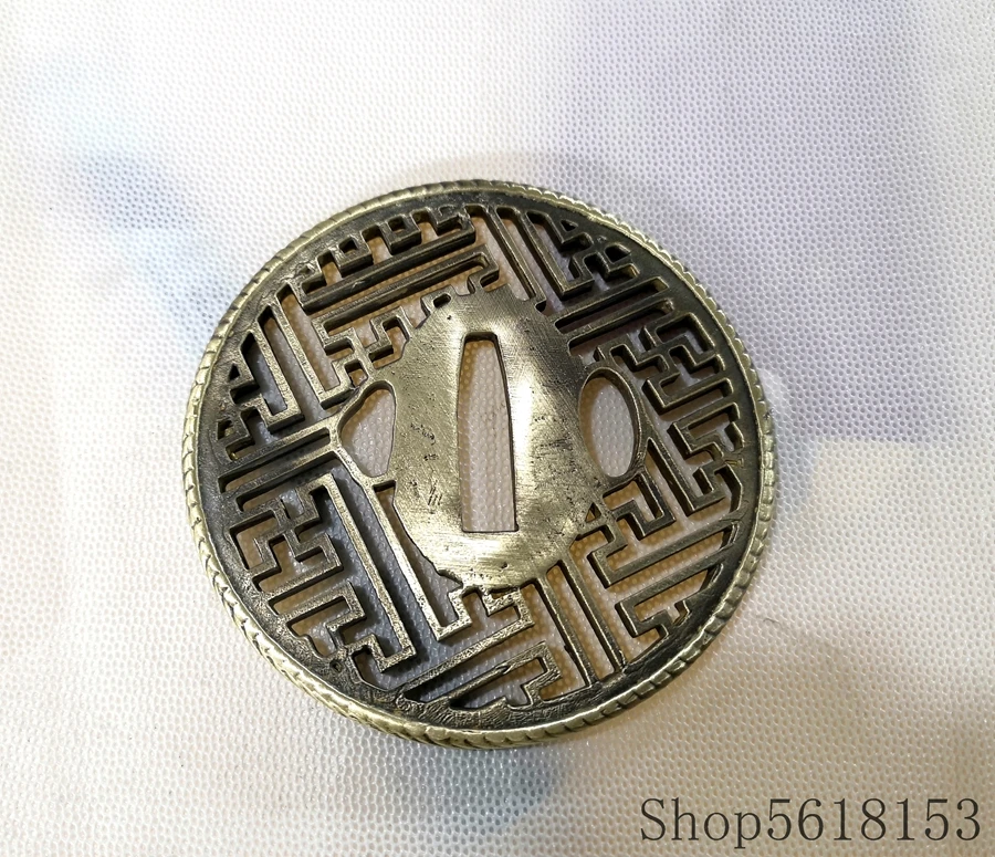 A Set brass Palindrome Tsuba Guard for Japan Samurai Sword Katana Tanto Fitting