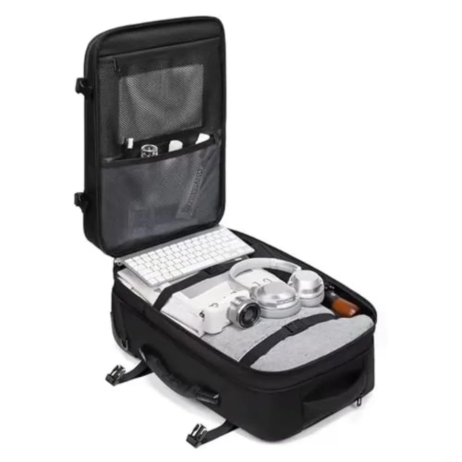 60L فراغ ضغط على ظهره مع عجلات توسيع الرجال مقاوم للماء حمل على الأمتعة حقيبة ظهر للسفر 17 بوصة محمول على ظهره