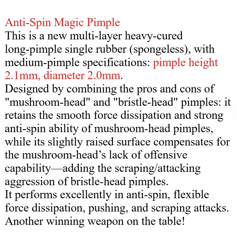 Heavy-cured DAWEI SAVIGA V Table Tennis Rubber OX Long Pips Anti-Spin Medium Pips Super Magic Pimple Ping Pong Rubber Sinking image 6