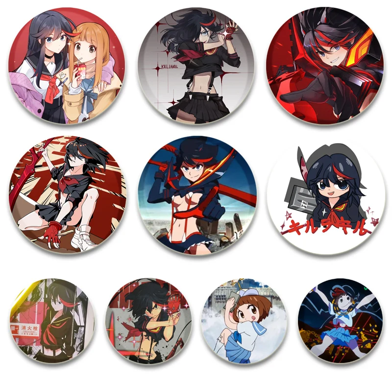Anime KILL La KILL 32/44/58mm Simple Button Pins,Matoi Ryuuko Cartoon Brooch,Daily Stylish Ornament Badge,Ideal Gifts for Friend