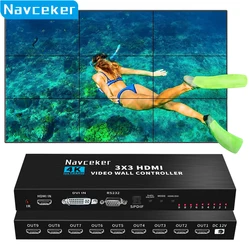 4K HDMI Video wall controller 3x3 HDMI DVI Video wall Processor 1X2 1X4 1X3 2X1 2x3 3x2 4X2 multi video screen processor splicer