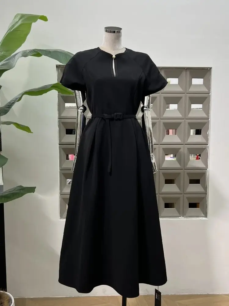 Elegante solide Kurzarm lange Kleider für Frauen O Hals Kurzarm Cocktail Abend Abendkleid Nachtclub Geburtstag Outfit