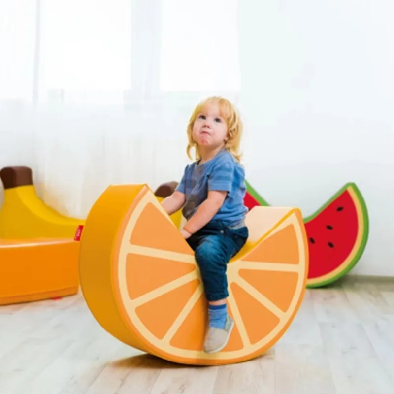 Orange Shaped Baby Rocker Soft Foam Seat Toddler Chair Safe Indoor Kids Play Furniture