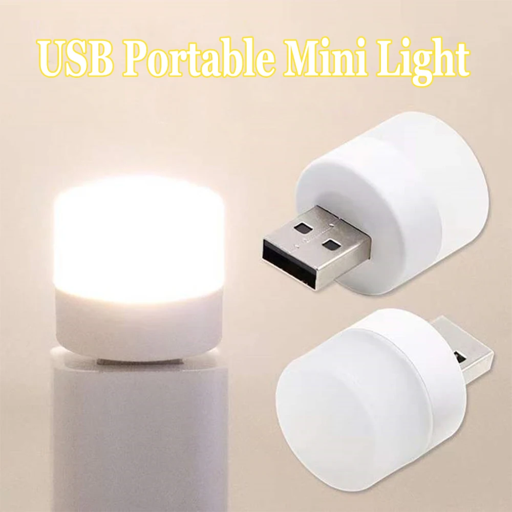 Portátil mini lâmpada led luz de leitura luz da noite usb luz da noite computador de carregamento de energia móvel usb livro lâmpada luz branca