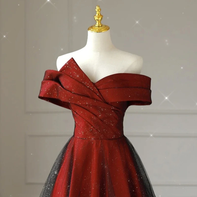 Robe de mariée rouge décontractée pour femmes, fiançailles françaises, élégante, nouveau patient, 2024