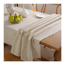 Linen Table Cloth with Slubby Texture Soft Tablecloth for Kitchen Dining Tabletop for Buffet Banquet Parties Dinner Rectangle