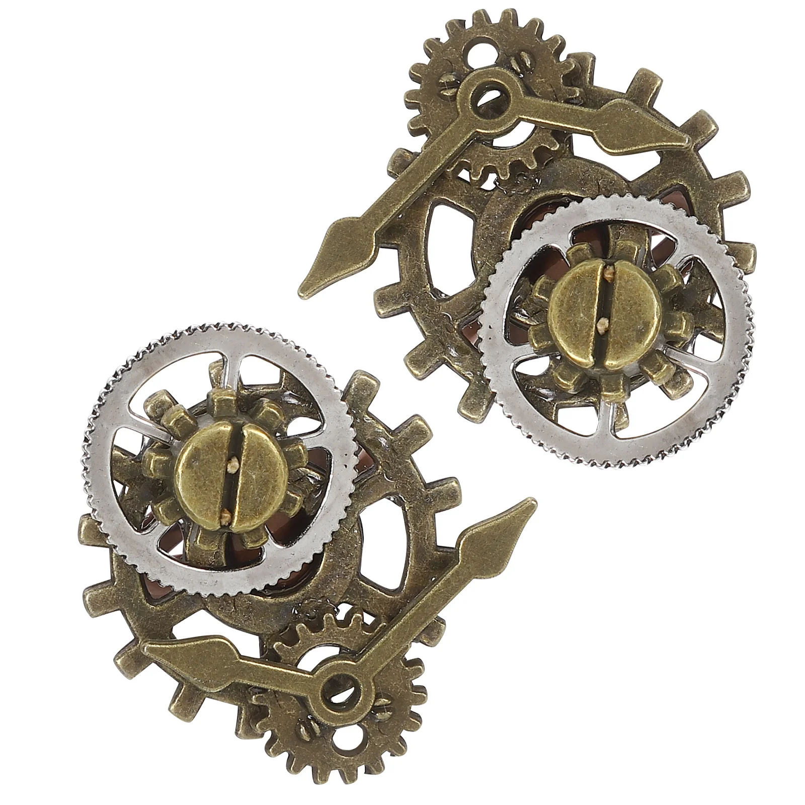 

2Pcs Punk Clock Finger Ring Vintage Gear Design Durable Alloy Metal Rings Creative Unique Gift for Men Women Vintage Rings