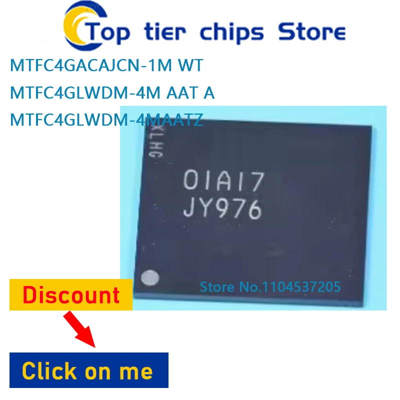 1PCS/LOT  MTFC4GACAJCN-1M WT JY976  4G BGA153 MTFC4GLWDM-4M AAT A JWD17  MTFC4GLWDM-4MAATZ D9SSG  100% NEW