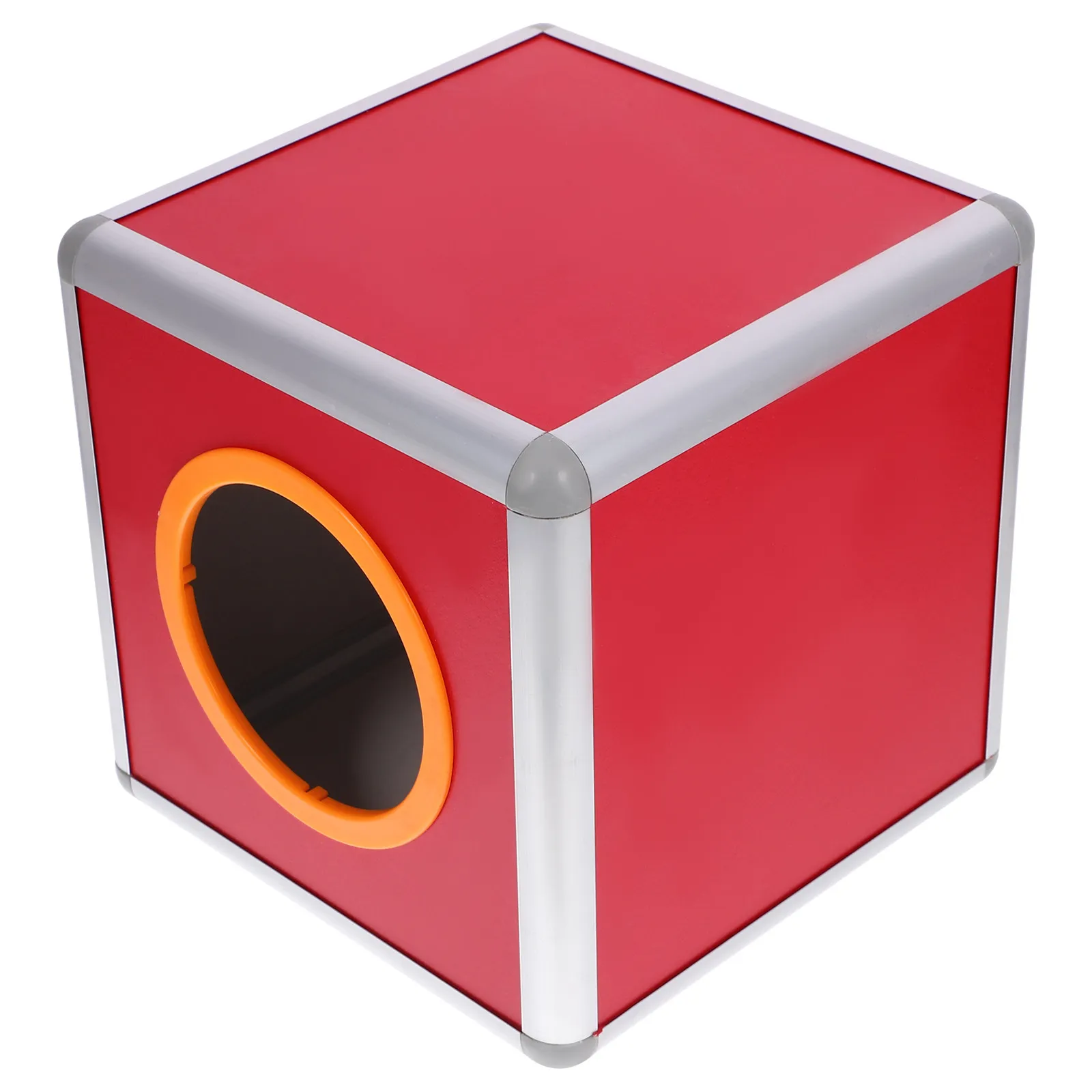 20Cm Aluminum Alloy Raffle Box with Slot Clear Lottery Container for Party Games Ball Draw Beer Pong Decoration Fundraising