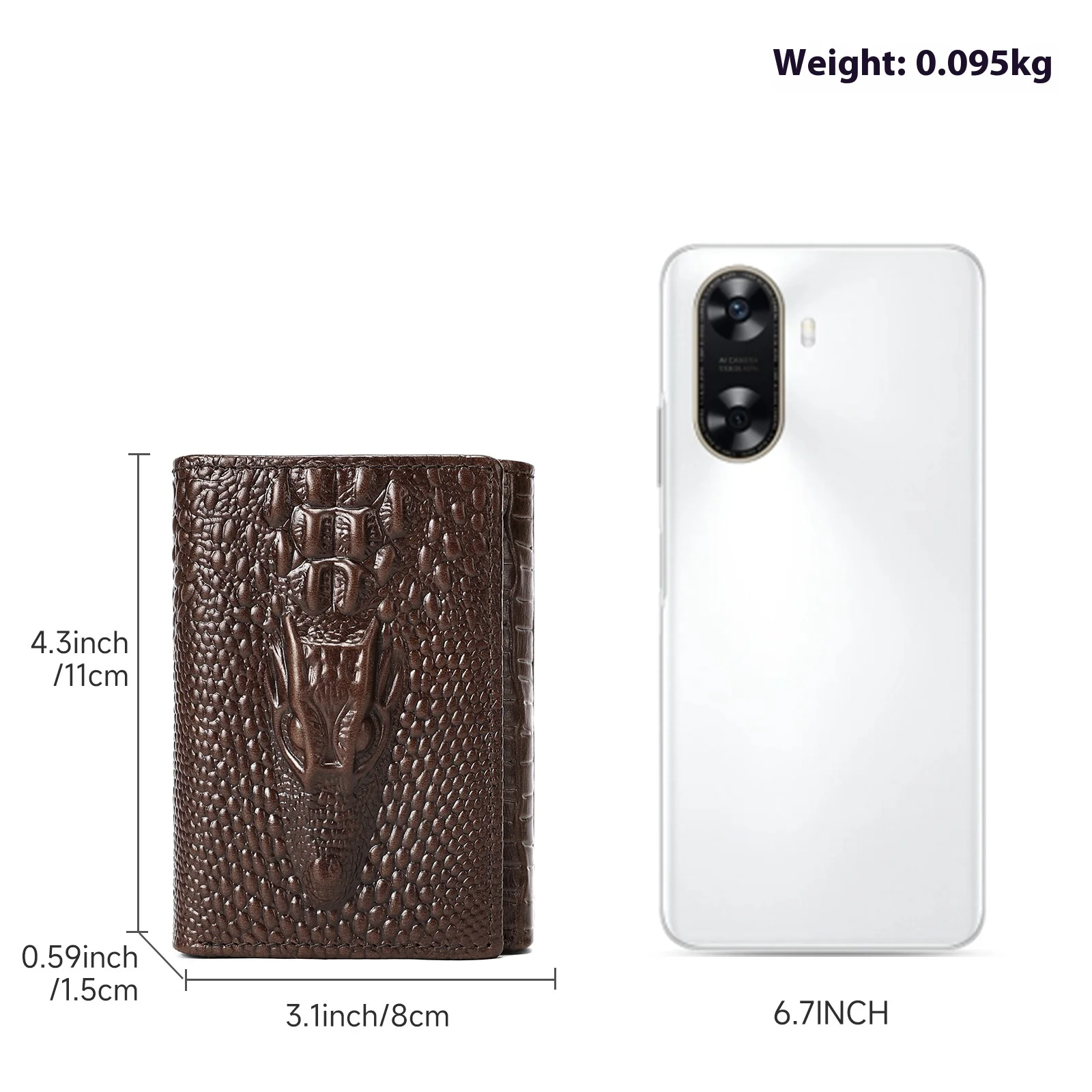 Genuine Leather Crocodile Pattern Short Wallet Multi-functional Card Slots ID Card Holder Premium Men's Wallet