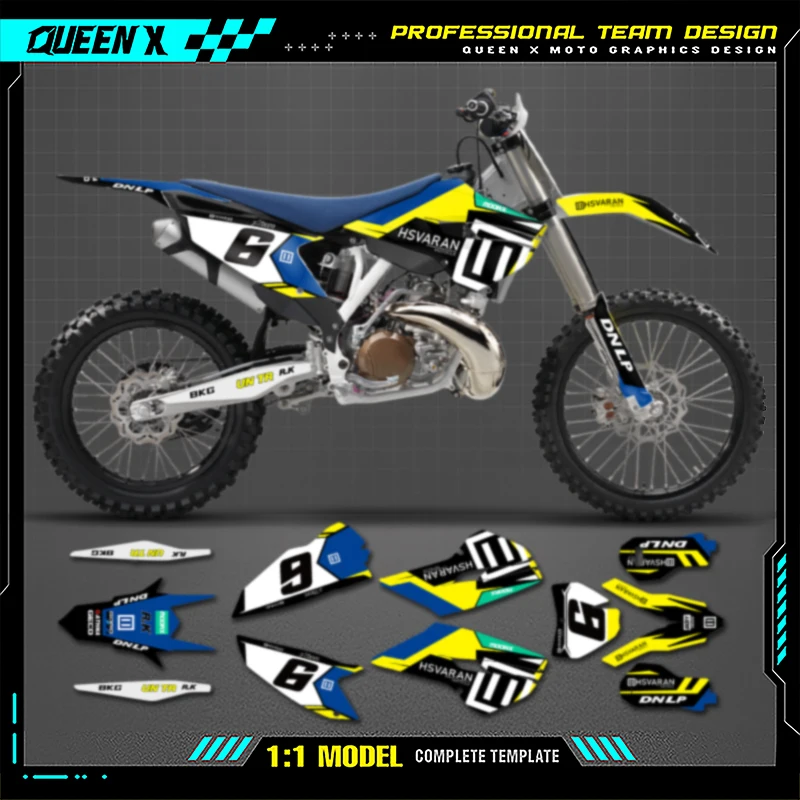Queen X MOTOR For Husqvarna TC FC 2014 2015 TE FE 2014 2015 2016 Custom Team Motorcycle Graphics Decals Stickers Kit
