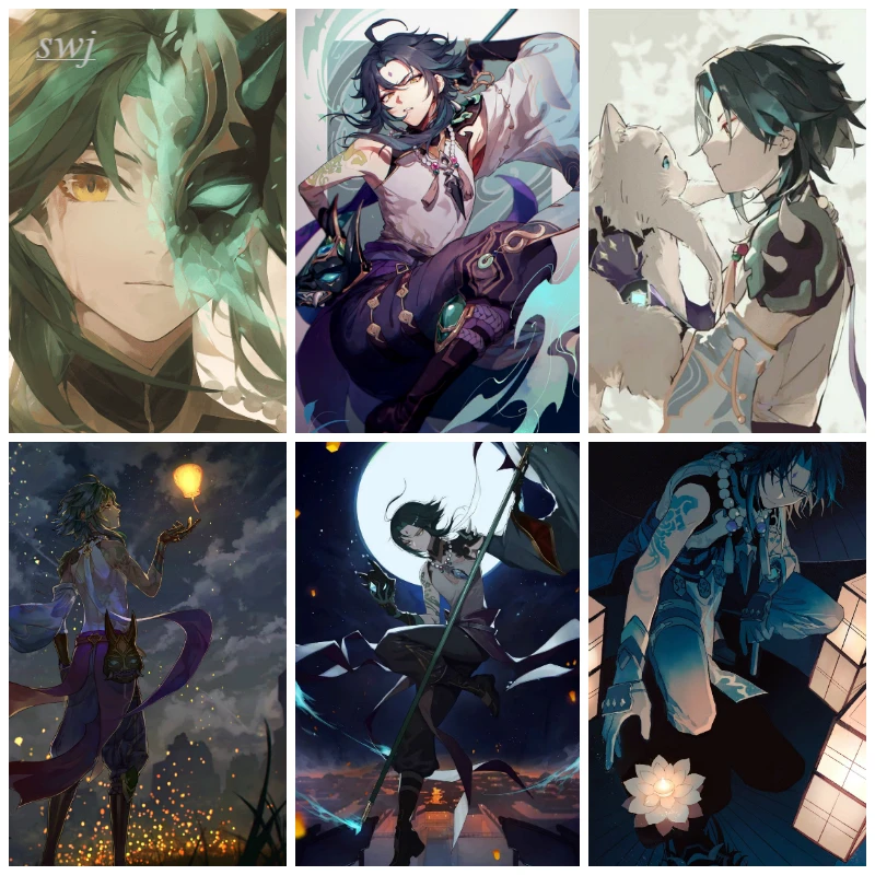

15Style Choose God Genshin Impact Eye Game Anime Print Art Canvas Poster For Living Room Decoration Home Wall Picture