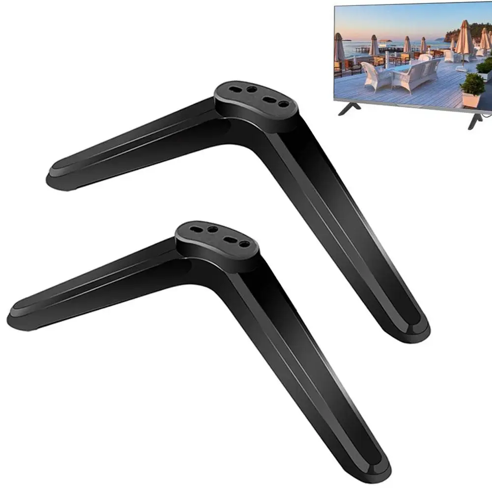 1set Universal TV Stand Base Table Top TV Legs with Screws 32-55 Inch TV Stand Mount Black Television Tabletop Foot Bedroom