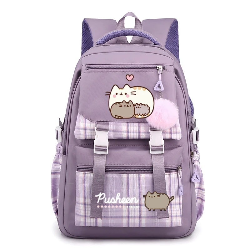 New Fat Cat Backpack Sweet Soft Large Capacity Student Schoolbag College Students Patchwork Laptop Simple Mochilas 4 Color