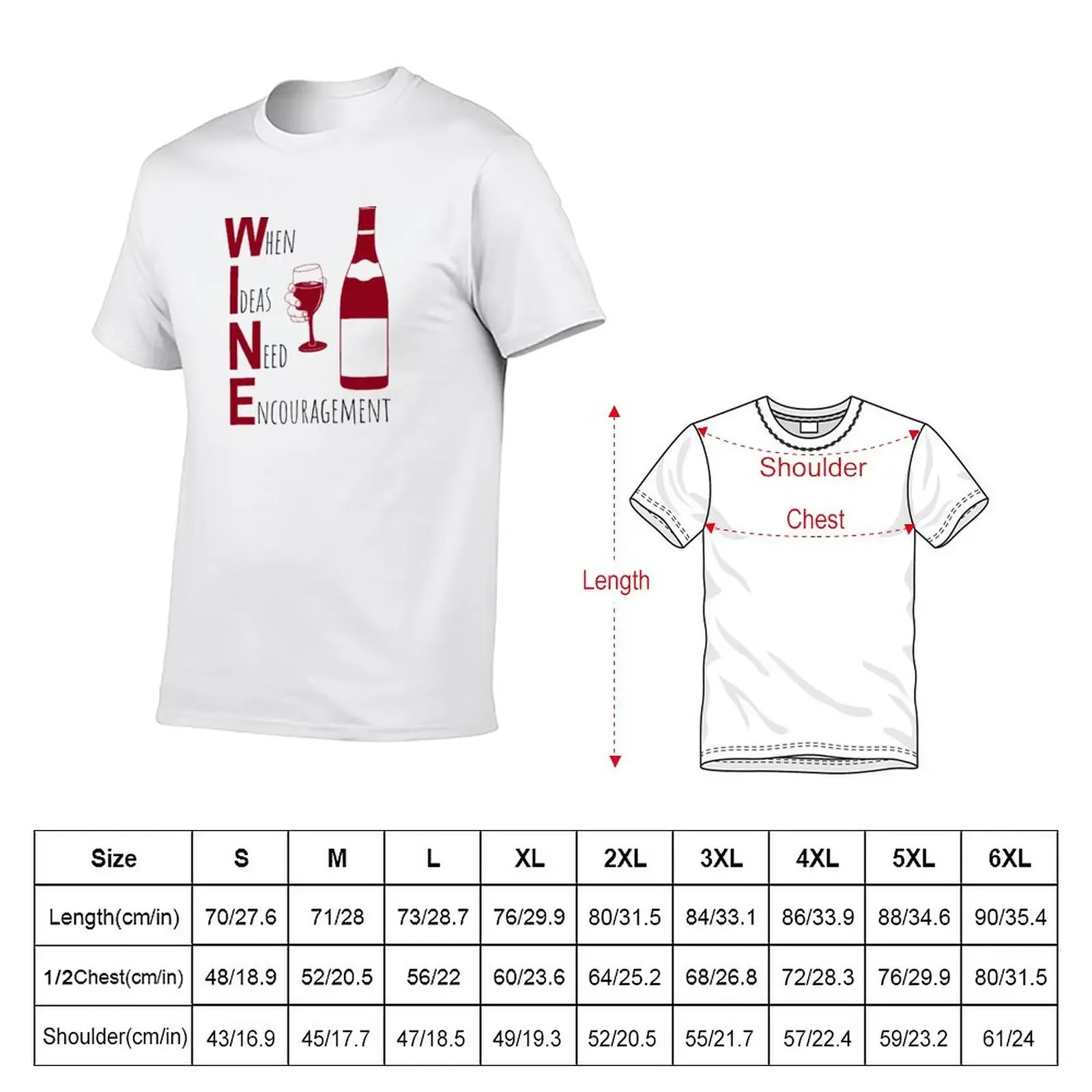 New WINE: When Ideas Need Encouragement Funny Acrostic T-Shirt kawaii clothes oversized t shirts sweat shirts t shirts for men