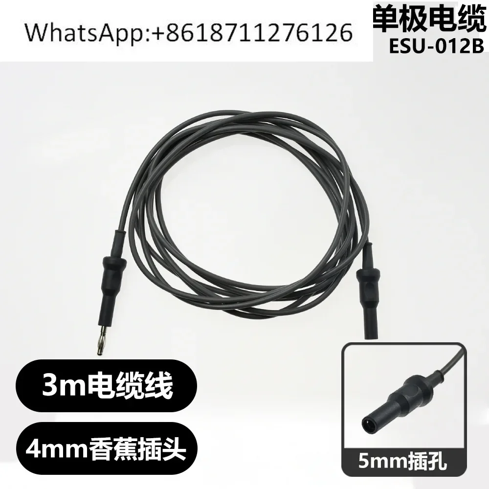 Reusable monopole coagulation clamp cable 4mm banana plug connection 5mm interface connector cable