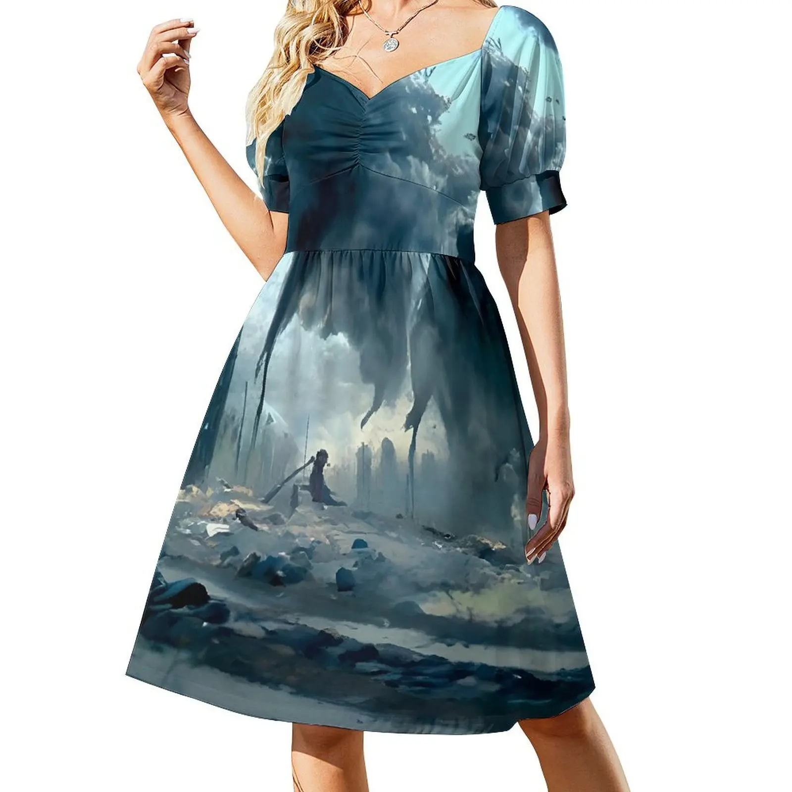 Tornados Short Sleeved Dress women's evening dresses luxury woman evening dress Dress