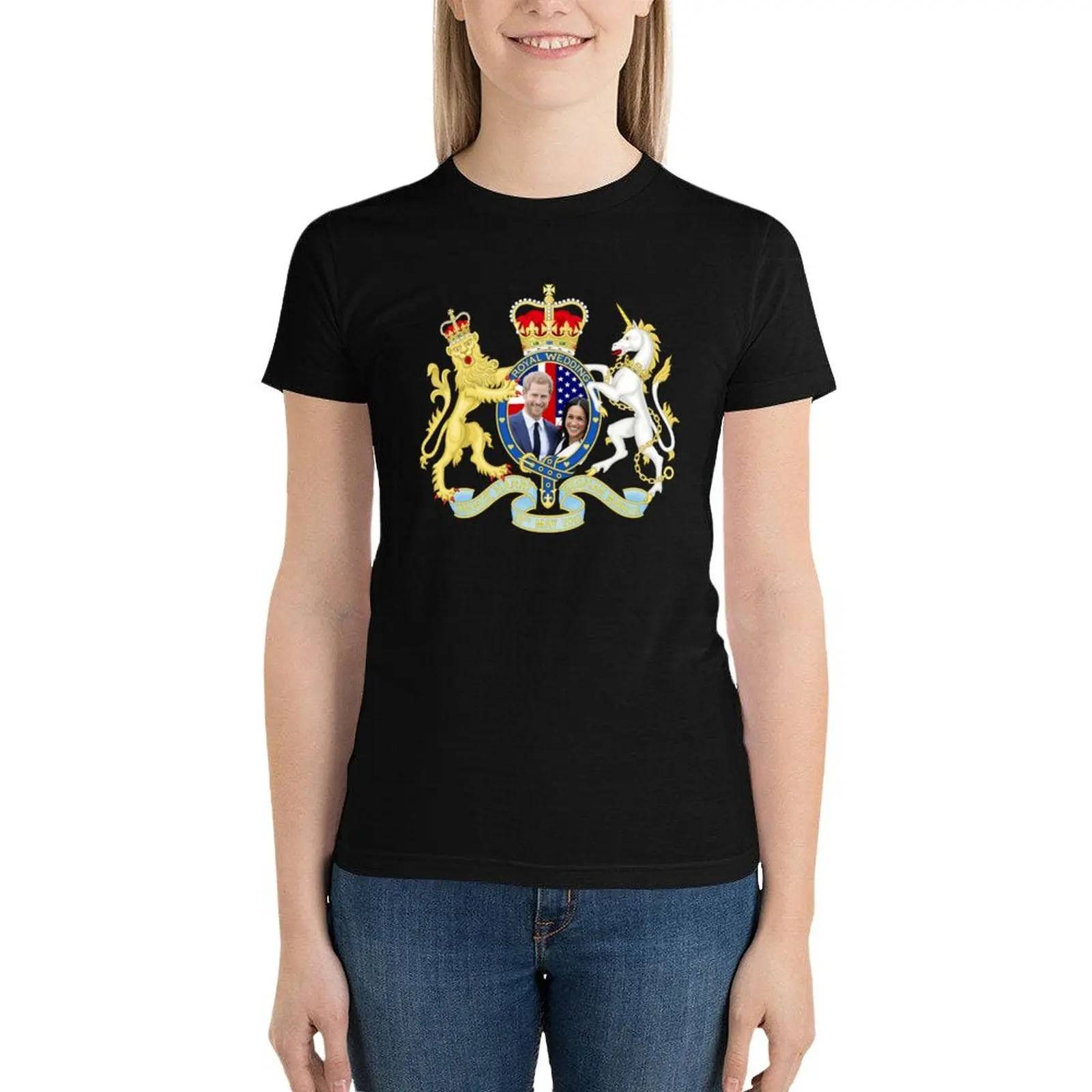 Prince Harry and Meghan Markle Wedding T-Shirt vintage clothes aesthetic clothes cute tops summer top t shirts for Womens