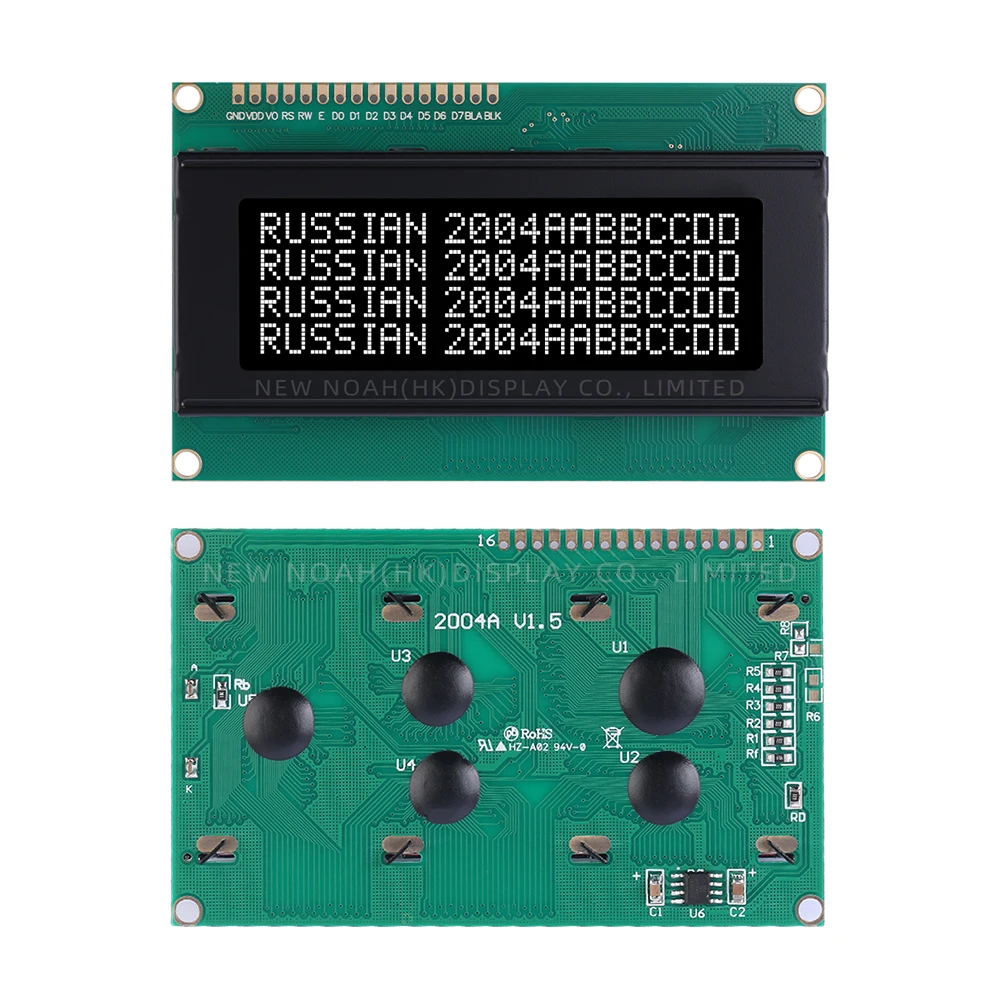 Russo btn filme preto branco 2004a 3.3v controle industrial tela lcd 4*20 st7066u lcd/lcd tela de exibição