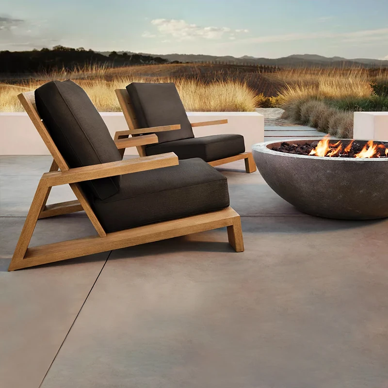 Modern outdoor wooden sofa new to garden furniture courtyard villa hotel park courtyard living room new project