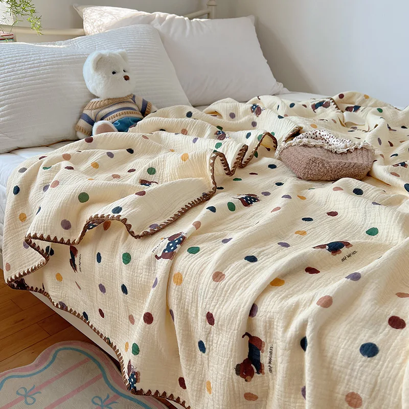 Mother and Baby Grade Cotton Wrinkled Yarn Blanket Multifunctional Summer Blanket Baby Toddler Cover Blanket Bath Towel