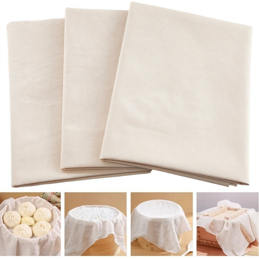

3Pcs Cheese Cloth Cotton Fabric Filter Cloth For Cooking Strainer 90x90cm Tool For Straining Soups For Preparing Nut Milk