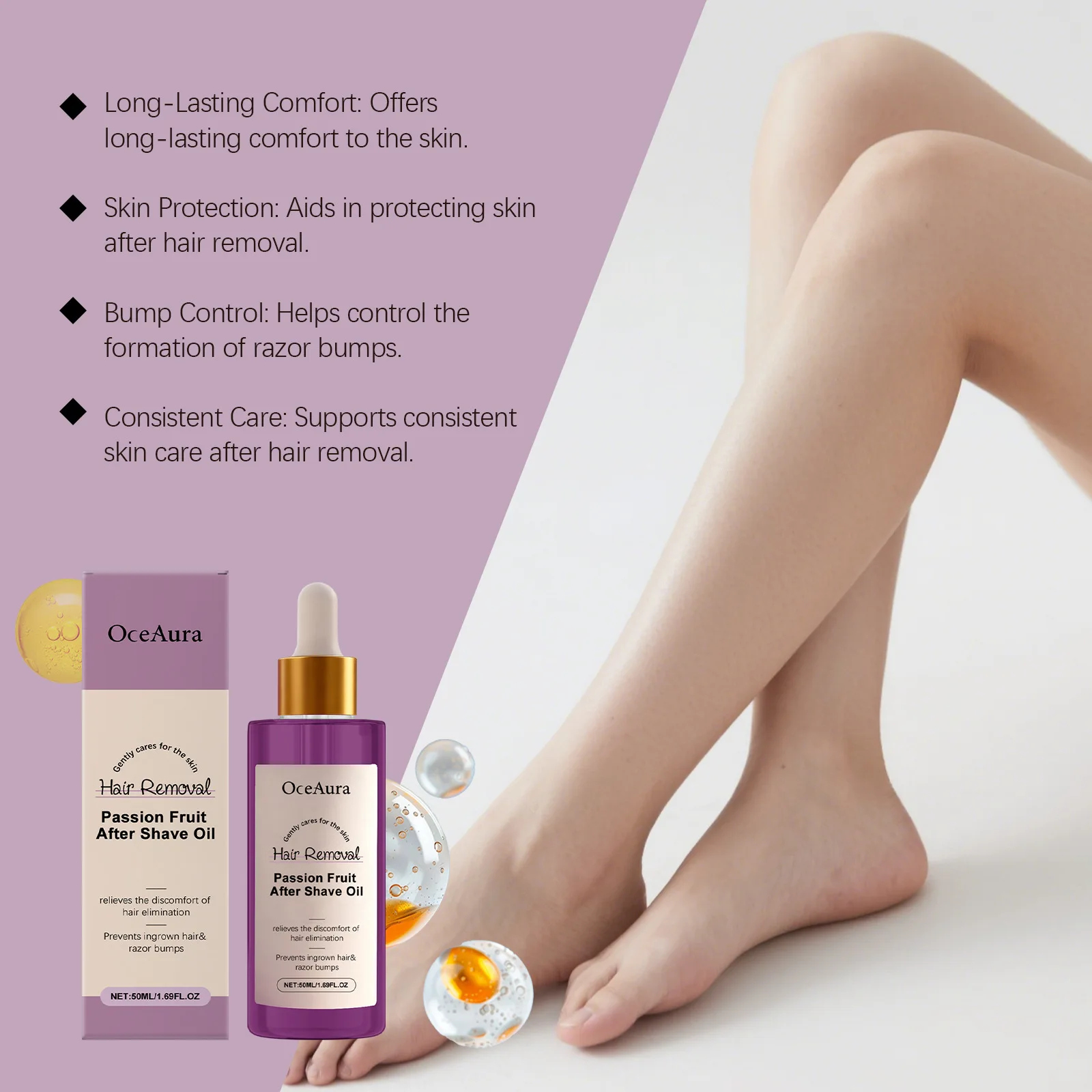 زيت ما بعد الحلاقة يمنع الشعر الغامض ويقلل نمو شعر الجسم ويرطب البشرة الناعمة بعد الحلاقة وعلاج إزالة الشعر