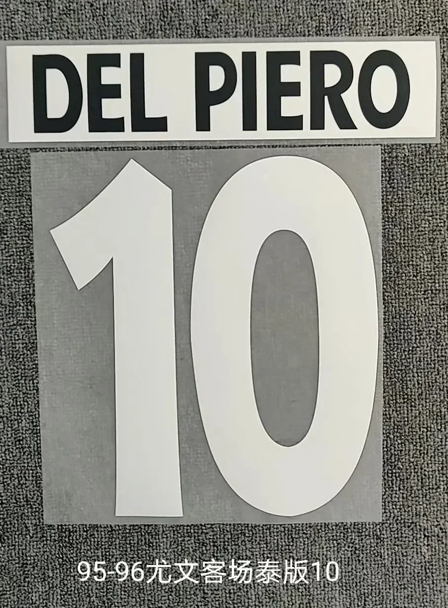 Super A 1995 1996 1997 Juven home DEL PIERO ZIDANE soccer number font print, Hot stamping patches