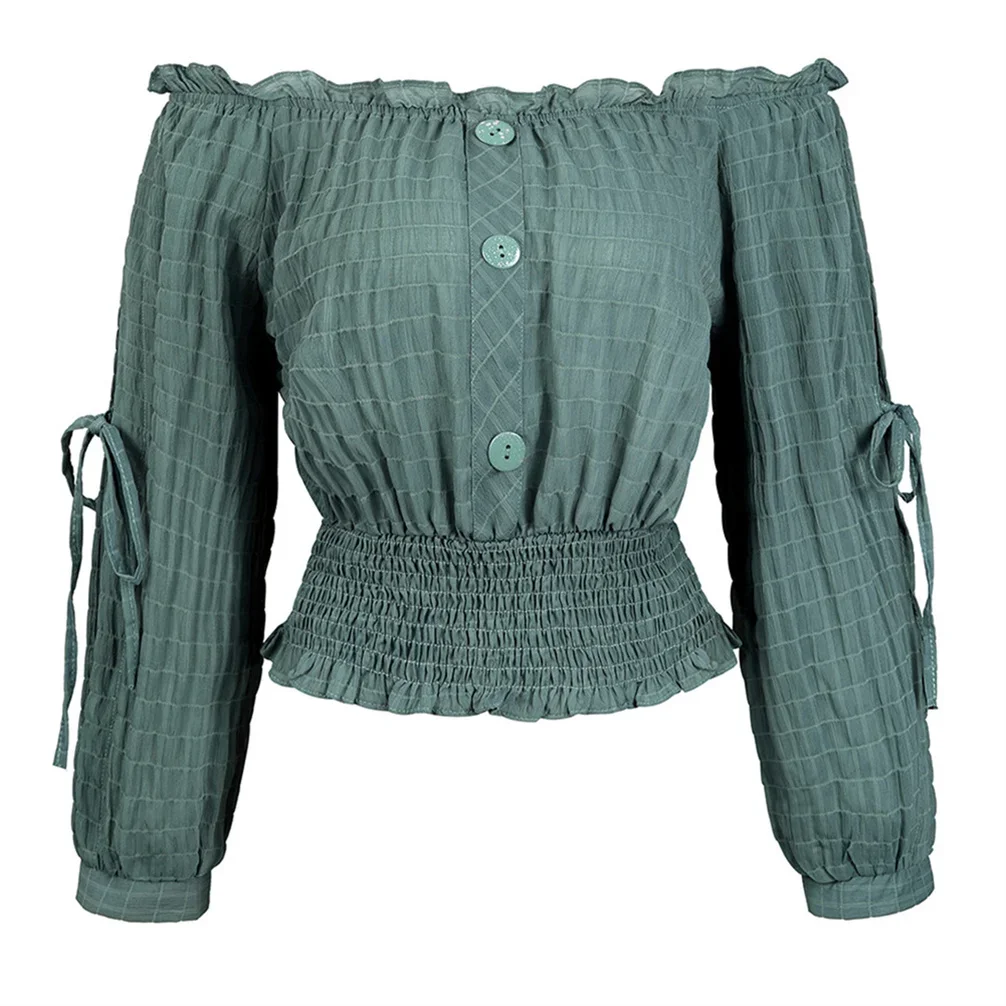 

Women's Medieval Blouse Pirate Shirts Vintage Off Shoulder Shirt Peasant Blouses Medieval Cosplay Costumes Corset Accessories