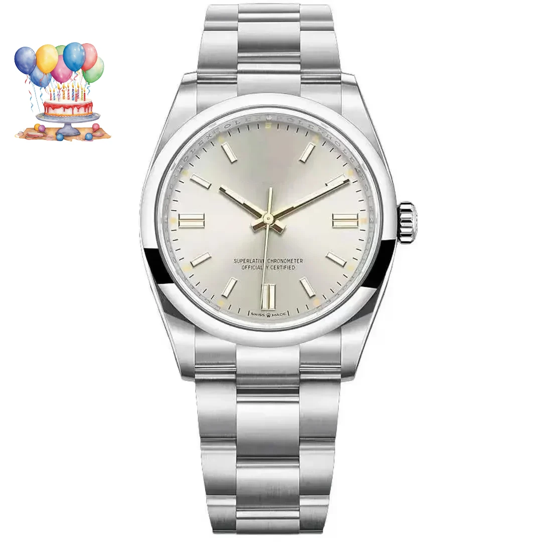 // ​ 2025年ニュージャパンNH35自動巻き腕時計、36MM/39MMサファイアクリスタル、100M防水夜光、無刻印文字盤オイスタースタイルブレスレット