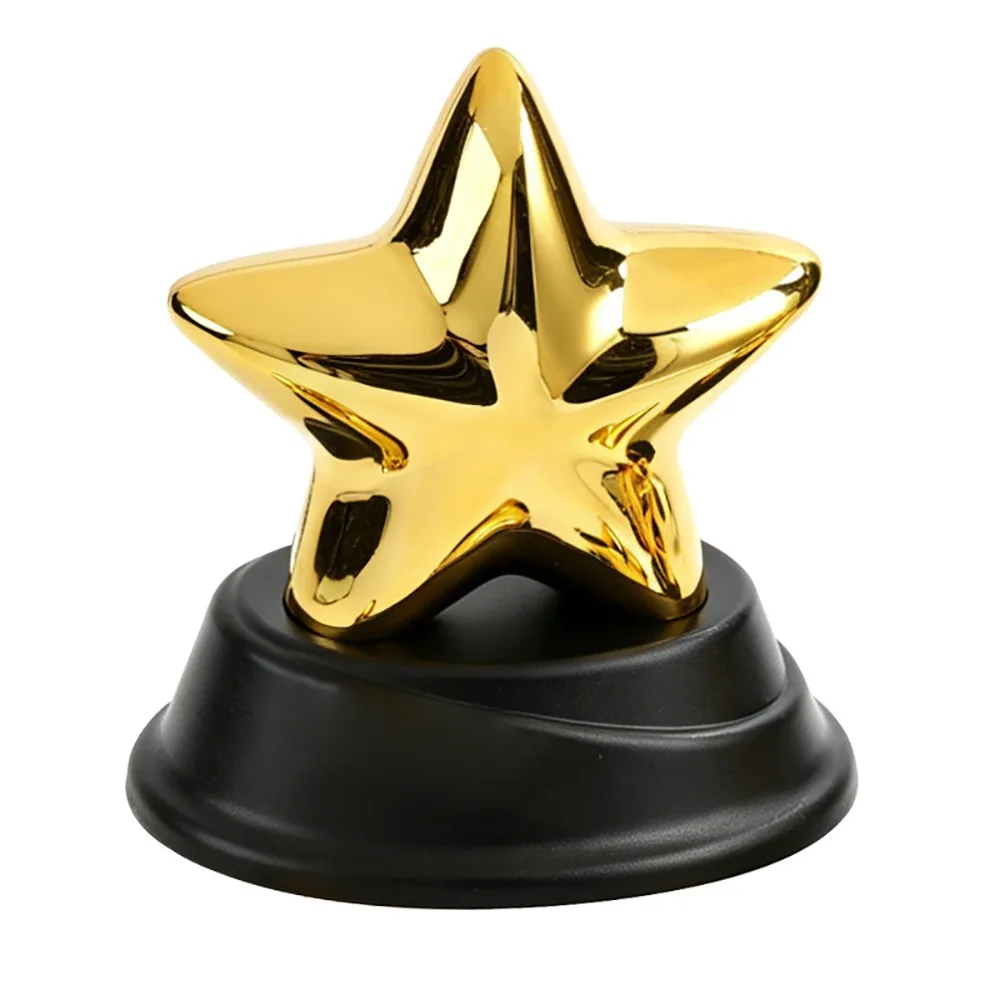 Creative Gold Trophy Cup Plastic Mini Size Award Cup Five Pointed Star Wheat Ears Cup Sports Trophy Party Soccer