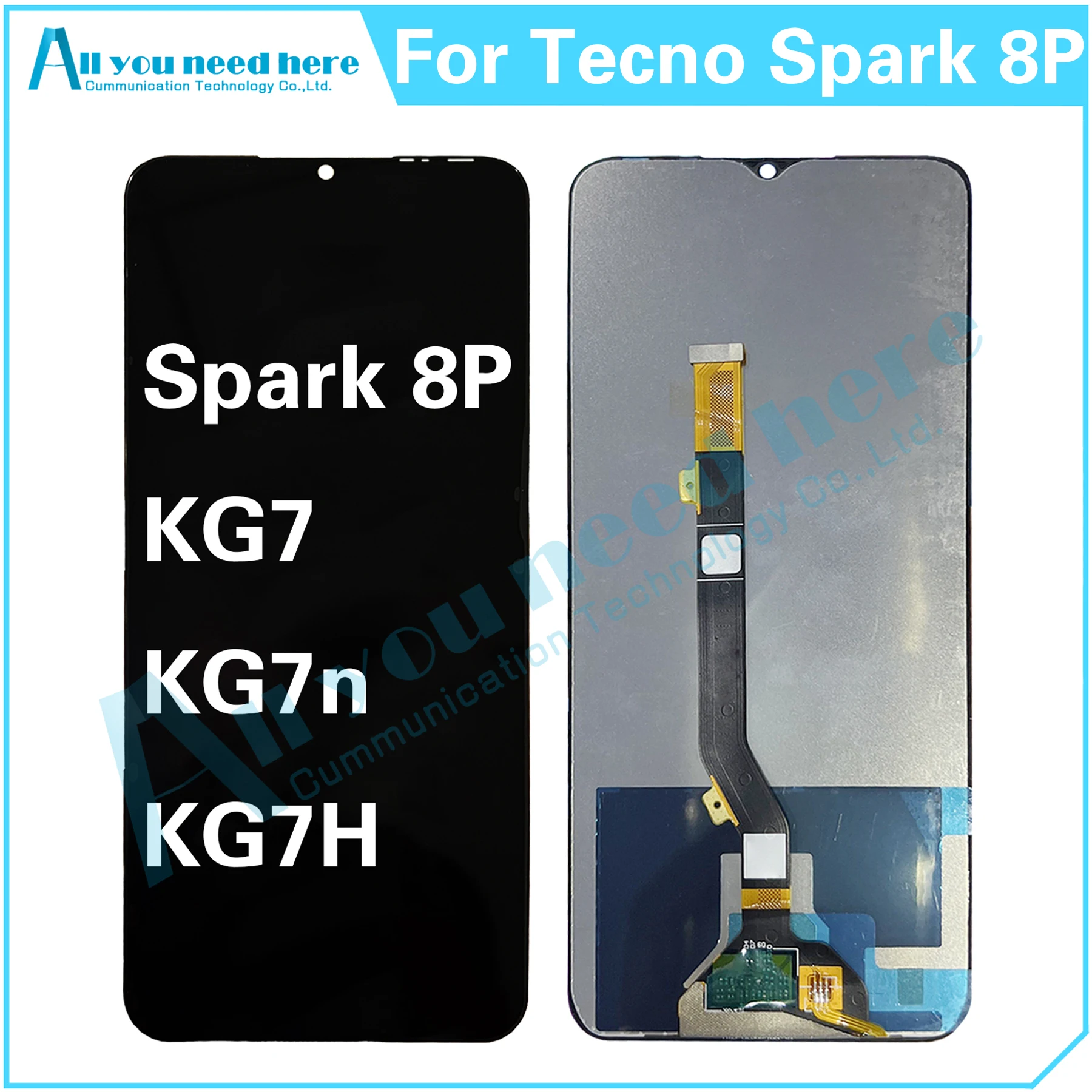 

100% Test For Tecno Spark 8P KG7 KG7H KG7n Spark8P LCD Display Touch Screen Digitizer Assembly Repair Parts Replacement