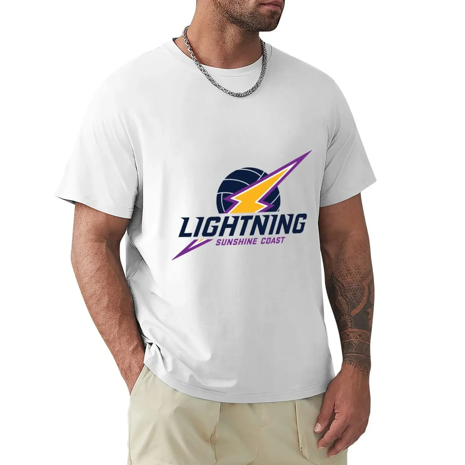 

Sunshine Coast Lightning T-shirt tops heavyweights tees summer clothes mens white t shirts