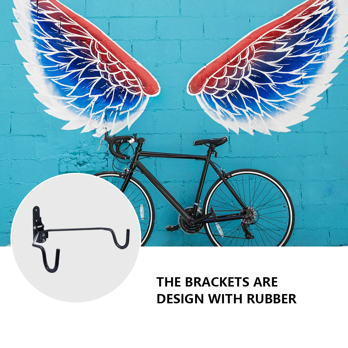 

Wall Hanger Durable Steel Mounting Rack Adjustable Angle Bike Storage Hook For Road Bike Home Garage Use Durable