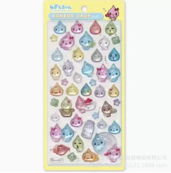 Não original pequena gota de água 3d adesivos de cristal bonito pó espumante gota de chuva senhor cristal gota cola diy adesivos decorativos