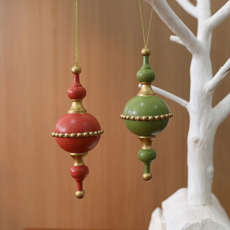 

2026 New Christmas Wooden Acorn Pentagram Retro Christmas Tree Hanging Christmas Decorations Window Hangings