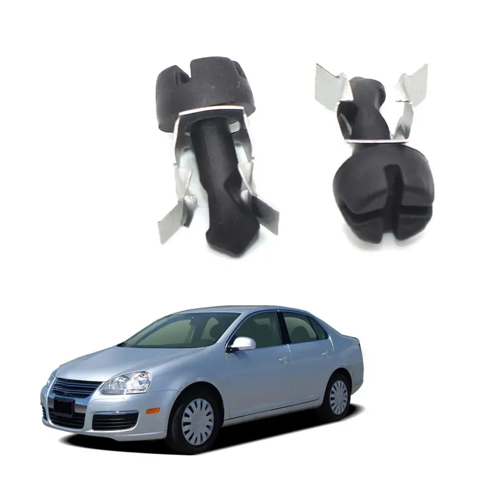 

20Pcs Plastic Clips Metal Base Car Fixed Engine Upper Cover Hood Bonnet Rubber Ring Insulation Fasteners for VW Volkswagen Jetta