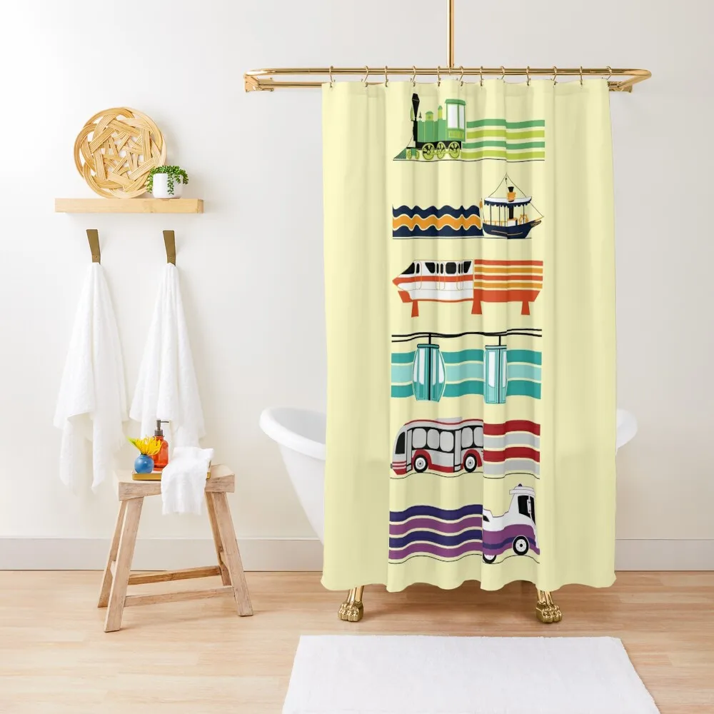 

Magical Transportation Shower Curtain Waterproof Fabric Bathroom Bathroom Shower Set For Shower Bathroom Decor Curtain