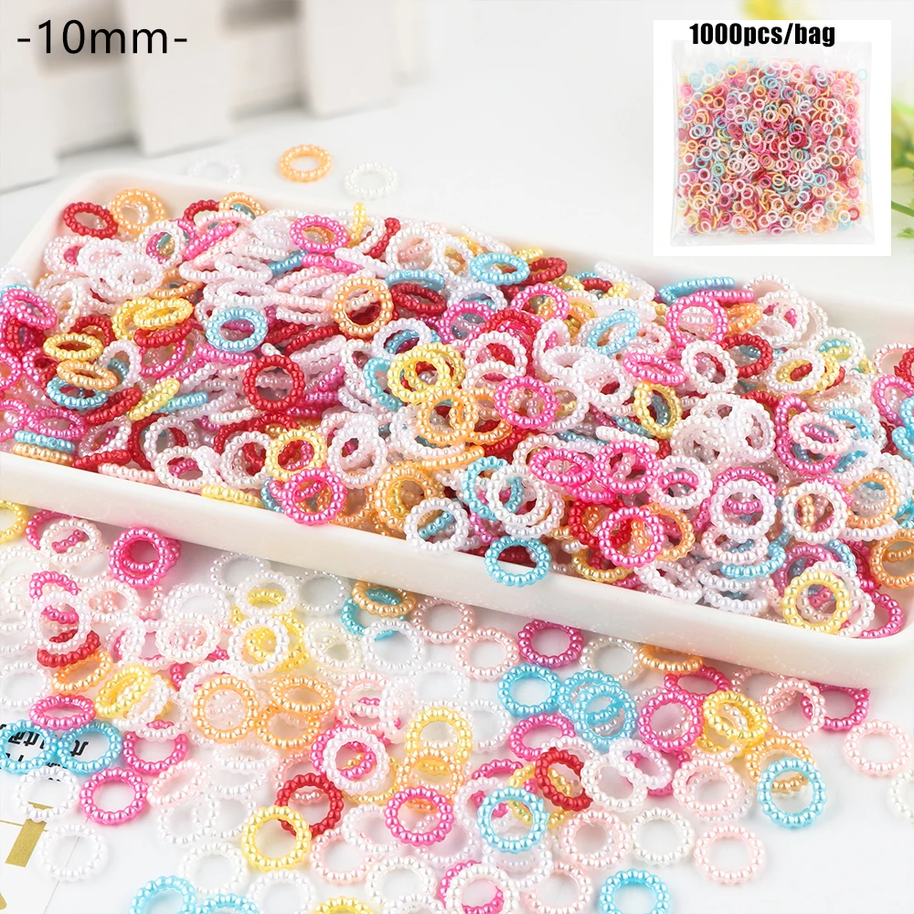 

Wholesale 1000Pcs/Bag 10mm Imitation Pearl Circle Acrylic Ring Beads Round Spacer Bead For Jewelry Making Handmade Decoration