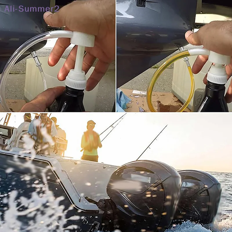 {Summer2} Universal Lower Unit Gear Oil Pump With 3/8inch 8mm 10mm Adapters For Standard Quart Bottles Boat Outboards Motors