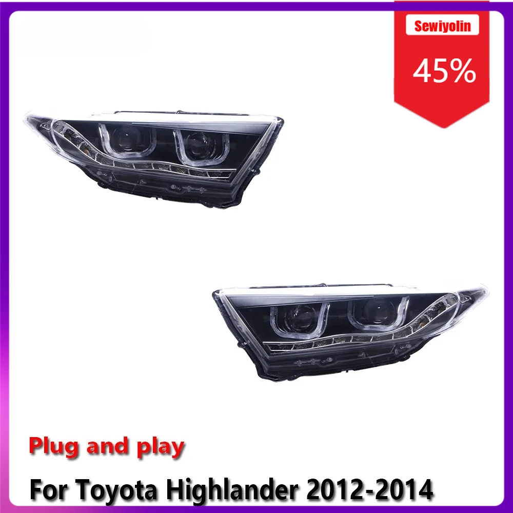 

Sewiyolin Car Headlight LED Lamp Assemblies For Toyota Highlander 2012-2014 Fog DRL Brake Turn Signal Lamp