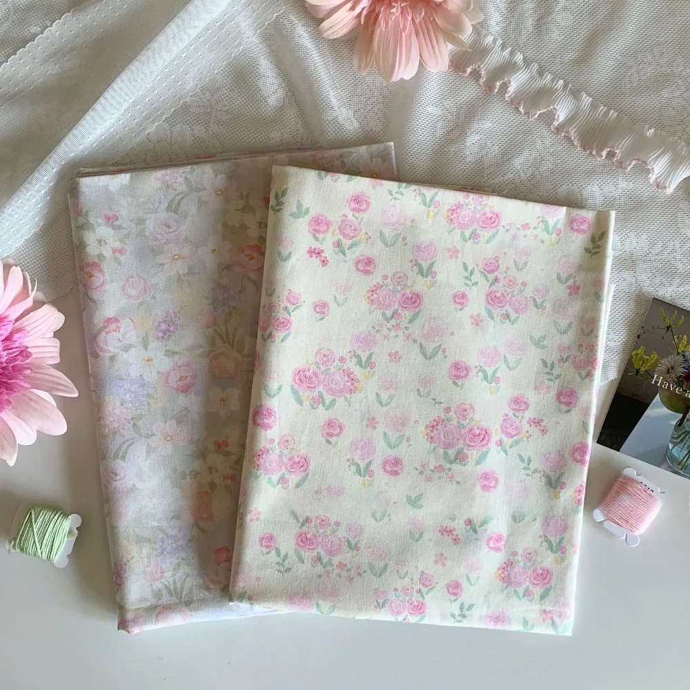 140x50cm Cotton Floral Fabric for DIY Clothes Bags Home Wear Kids Clothing INS Fashion Sewing Cloth
