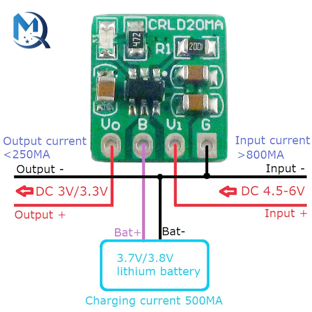 Moduł zasilania ładowania akumulatora litowego DC-DC 3/3.3V Regulator napięcia zasilacz Buck moduł płytka ładująca litowo-jonowy