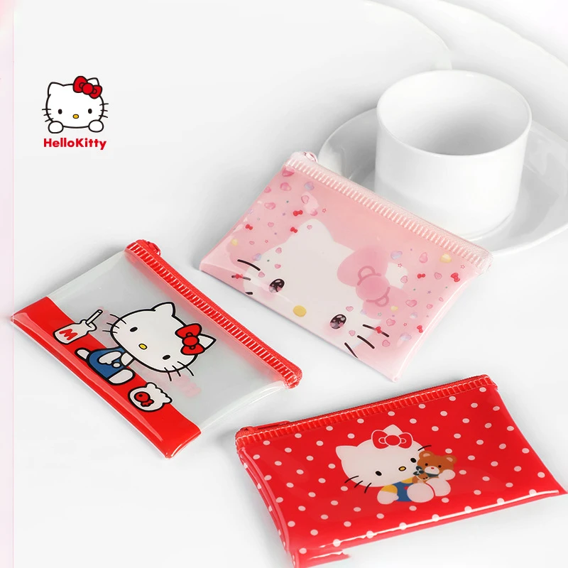 

Sanrio Hellokitty Cartoon Storage Bag Pvc Waterproof Bag Money Bag Children Kawaii Cute Anime Storage Organizing Bag Toy Gifts